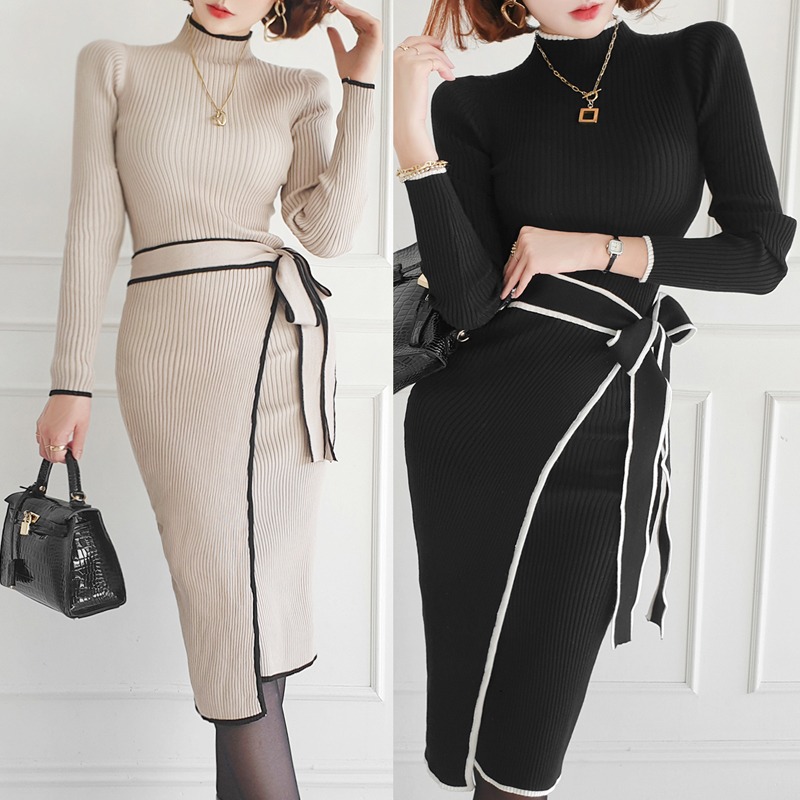 Women Bags Ru - Novo Vestido de Suéter Coreano de
