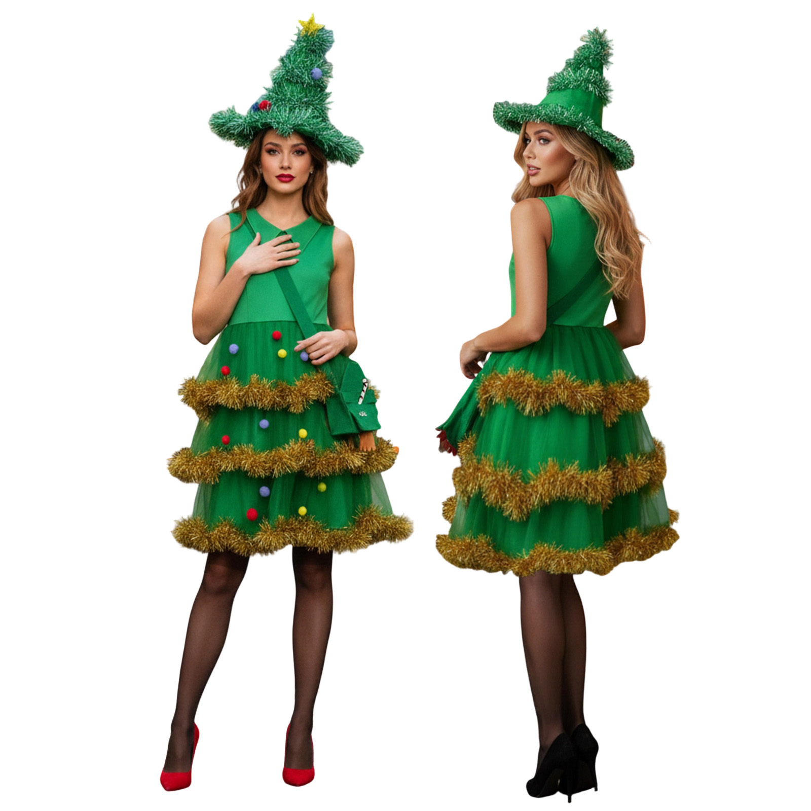 Women Bags Mini - Feminino árvore de natal cosplay trajes