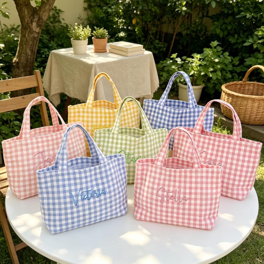 Women Bags Name - 1 unidade de bolsa tote xadrez