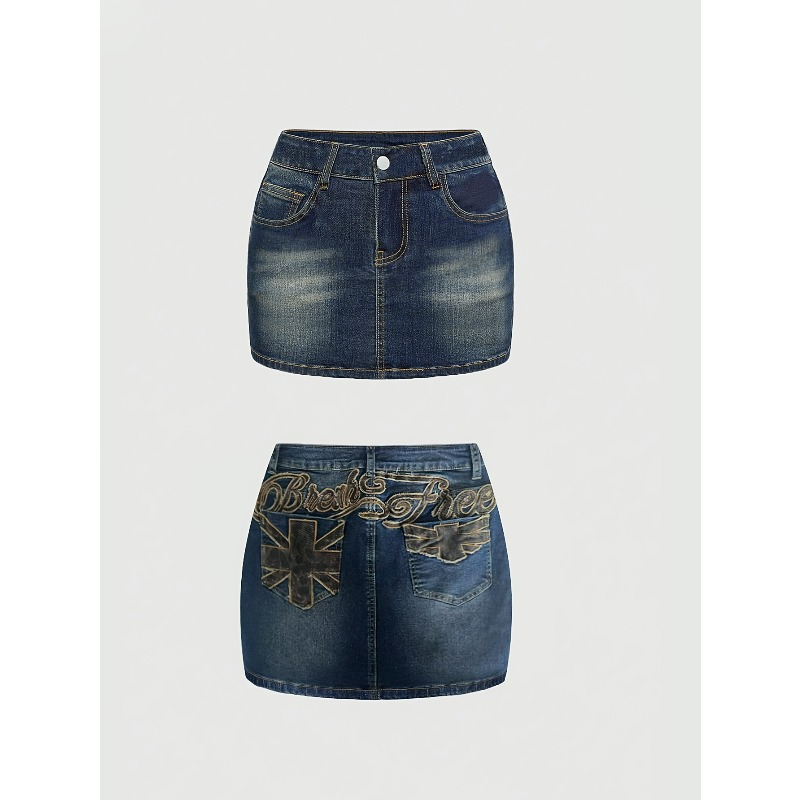 Women Bags Mini - Saia Curta Jeans Retrô de Verão