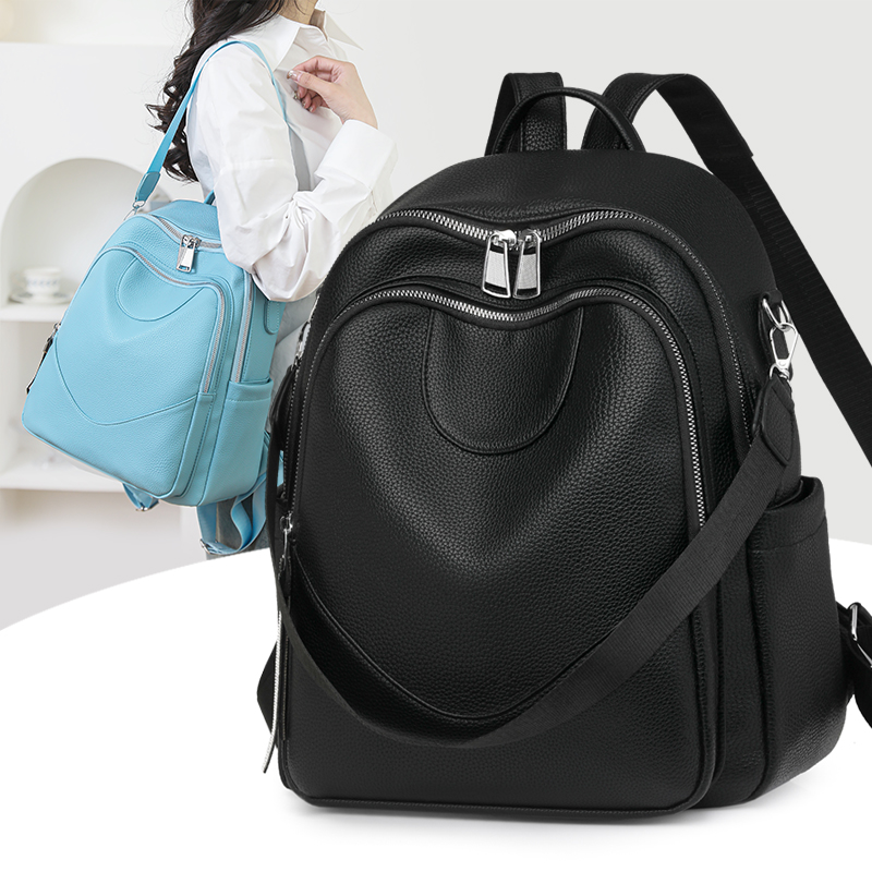 Women Bags Ru - Moda grande capacidade mochila de couro