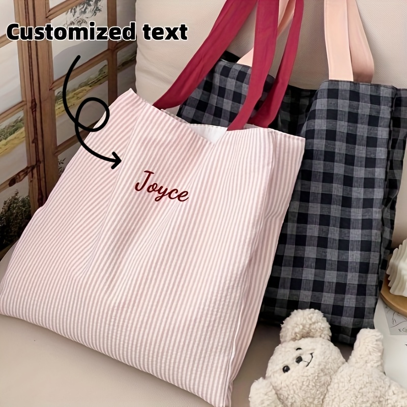 Women Bags Name - Bolsa tote com bordado de nome