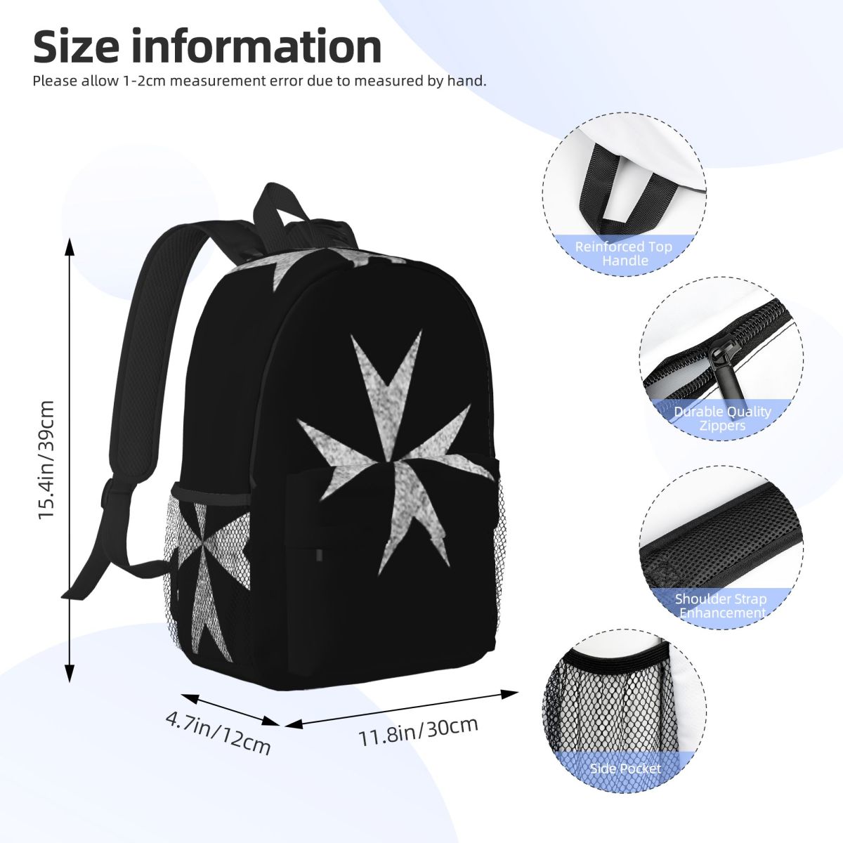 Mochila escolar com cruz malte - Women Bags Malta avaliação e preço