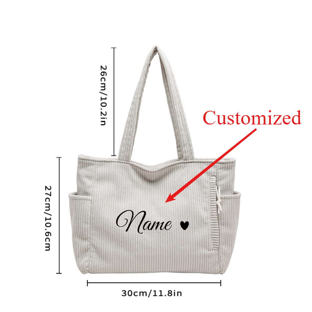 Bolsa Casual de Corduroy com N - Women Bags Name avaliação e preço