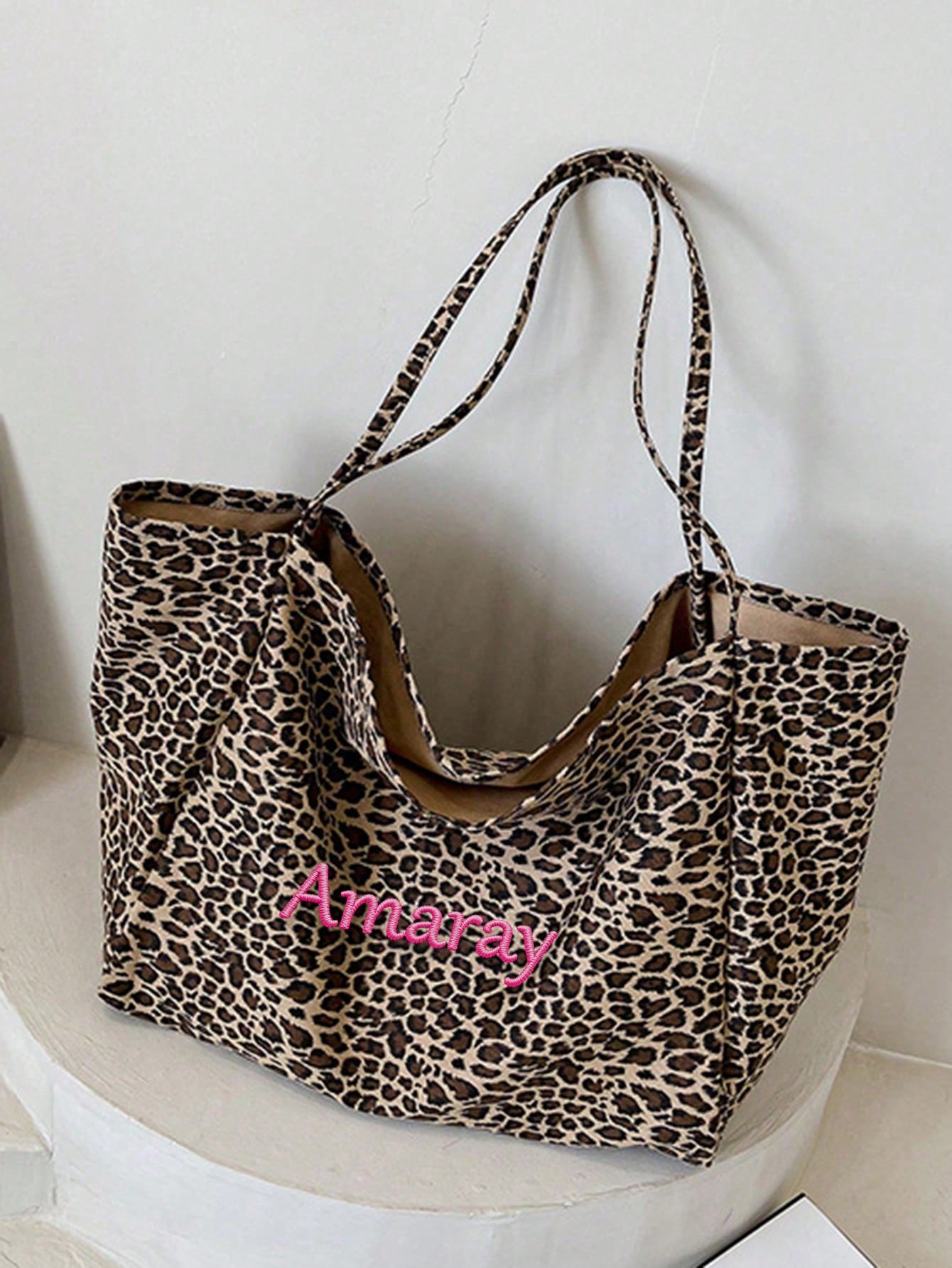 Bolsa tote com estampa de leop - Women Bags Name avaliação e preço